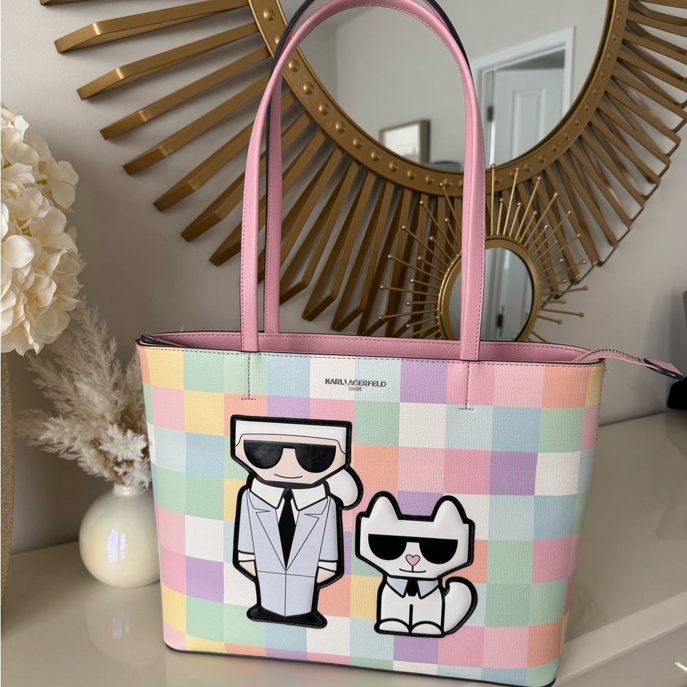 Karl Lagerfeld Pastel Multicolor Tote Bag